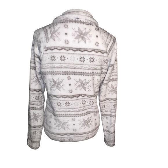 Eddie Bauer women’s size small Nordic Fair aisle 1/4 zip logo bungee hem - Picture 5 of 10